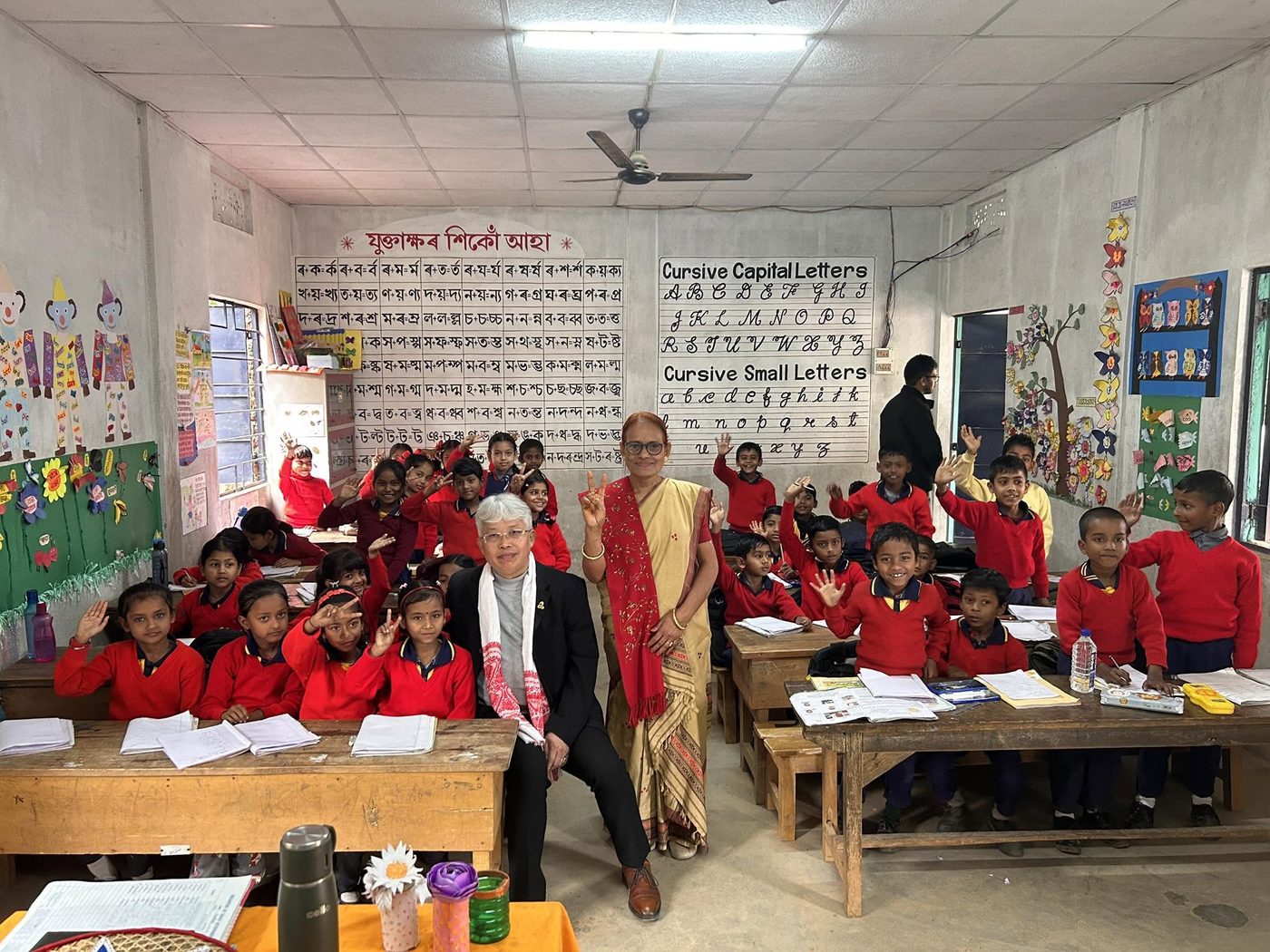 In the classroom with young students